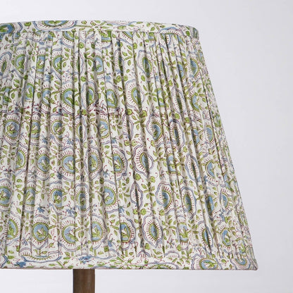 White Green Block Print Empire Lampshade – Lamps & Lighting by Inara Home available on Brown Living™. M . SKU: IHLS0021 - M. Img 2.