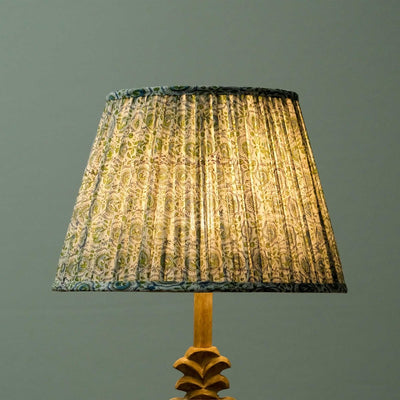 White Green Block Print Empire Lampshade – Lamps & Lighting by Inara Home available on Brown Living™. M . SKU: IHLS0021 - M. Img 3.