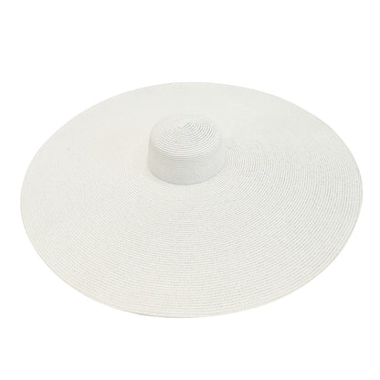 White Oversized Floppy Hat | Wide Brim Hat For Travel & Beach Styling – Womens Hat on Brown Living™. SKU: MBNL007003. Img 5.