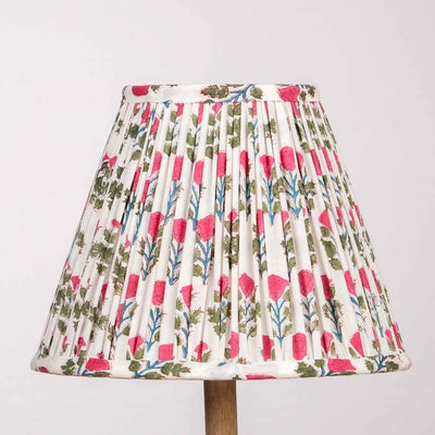 White Pink Block Print Empire Lampshade – Home Decor on Brown Living™. SKU: IHLS0026 - L. Img 3.