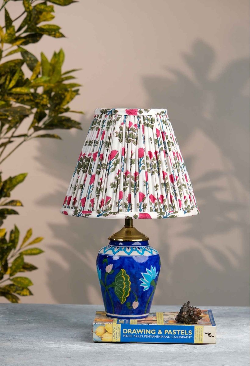 White Pink Block Print Empire Lampshade – Home Decor by Inara Home available on Brown Living™. M . SKU: IHLS0026 - M. Img 4.
