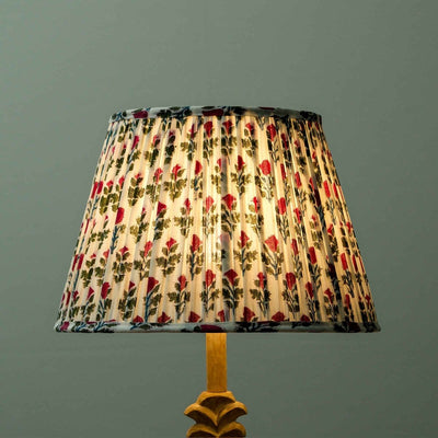 White Pink Block Print Empire Lampshade – Home Decor on Brown Living™. SKU: IHLS0026 - S. Img 1.