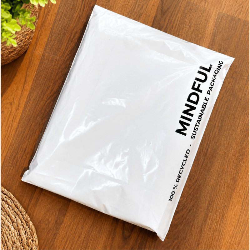 White Recycled Poly Mailer – Packing Materials on Brown Living™. SKU: MO-18. Img 1.