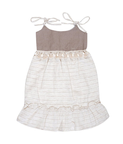 White Tiered Camisole Dress For Girls | Regular Fit Summer Wear – Kids Daywear Sets on Brown Living™. SKU: PG175_1. Img 2.
