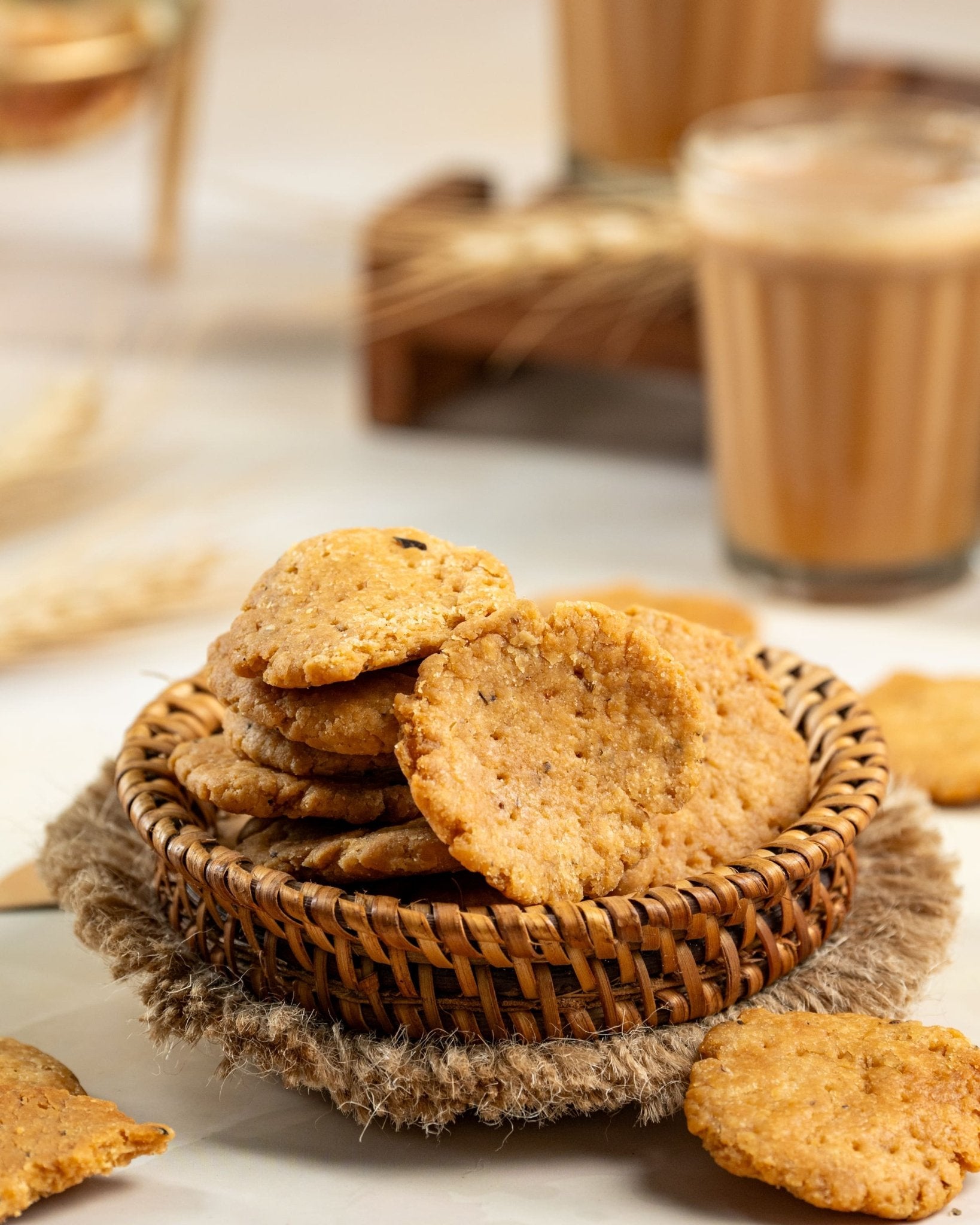 Whole Wheat Ajwain Mathri – Crispy, Healthy & Homemade Snack – Healthy Snacks on Brown Living™. SKU: NN_06. Img 4.