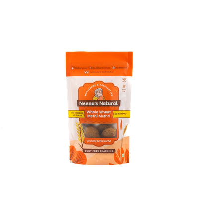 Whole Wheat Methi Mathri – Crispy, Savoury Indian Snack – Healthy Snacks on Brown Living™. SKU: NN_05. Img 3.