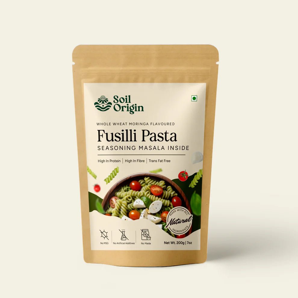 Whole Wheat Moringa Pasta | High Protein & Fiber | 200g – Snack Foods by Soil Origin available on Brown Living™. . SKU: SOBSMP00G200. Img 1.