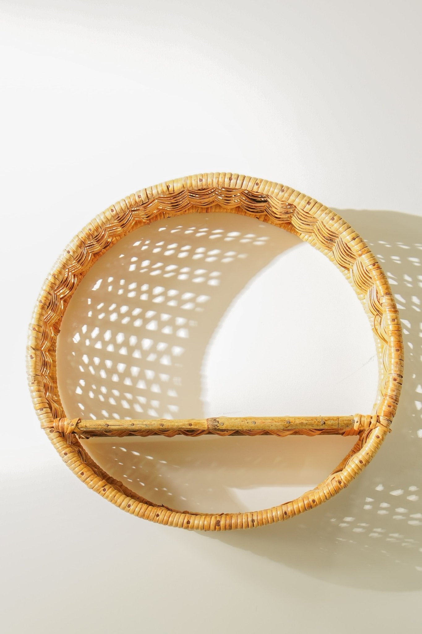 Wicker Wall Shelf | Handmade, Eco - Friendly & Stylish Home Organizer – Home Decor by AJAARA available on Brown Living™. . SKU: SYMWS001. Img 3.