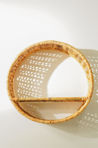 Wicker Wall Shelf | Handmade, Eco - Friendly & Stylish Home Organizer – Home Decor by AJAARA available on Brown Living™. . SKU: SYMWS001. Img 3.