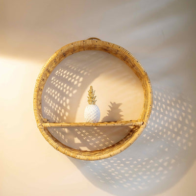 Wicker Wall Shelf | Handmade, Eco - Friendly & Stylish Home Organizer – Home Decor on Brown Living™. SKU: SYMWS001. Img 1.