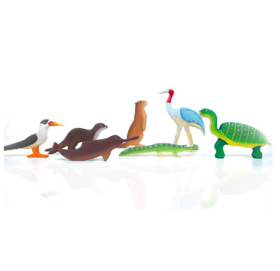 Wild Wonders of India Wooden Figurine Set | Handcrafted Wildlife Story – Learning & Educational Toys on Brown Living™. SKU: wild. Img 1.