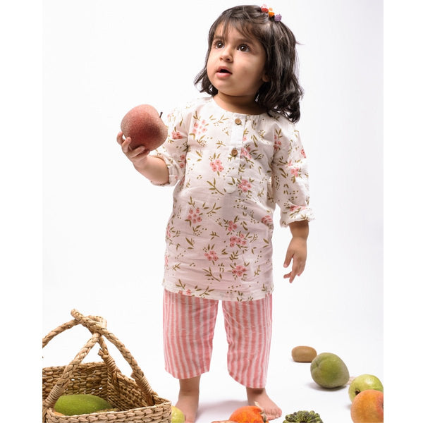 Wildflowers Pink- Kids Cotton Pyjama Set | Verified Sustainable Kids Pajamas on Brown Living™