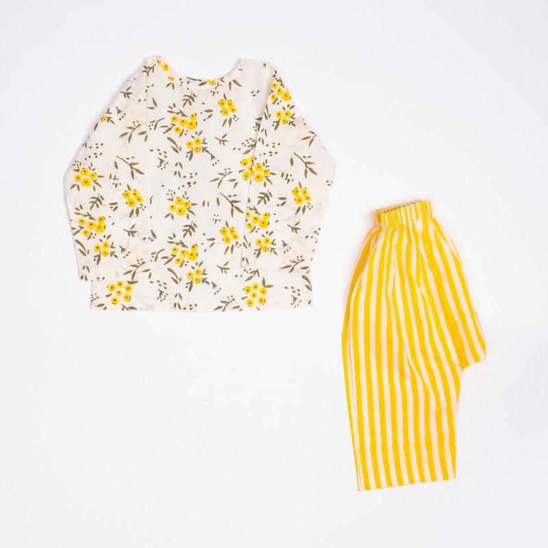 Wildflowers Yellow- Infant Cotton Pyjama Set | Verified Sustainable Kids Pajamas on Brown Living™