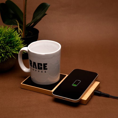 Willow 2.0 15W Wireless Charger With Cup Warmer Function – Desk Accessories on Brown Living™. SKU: WAW9005. Img 1.