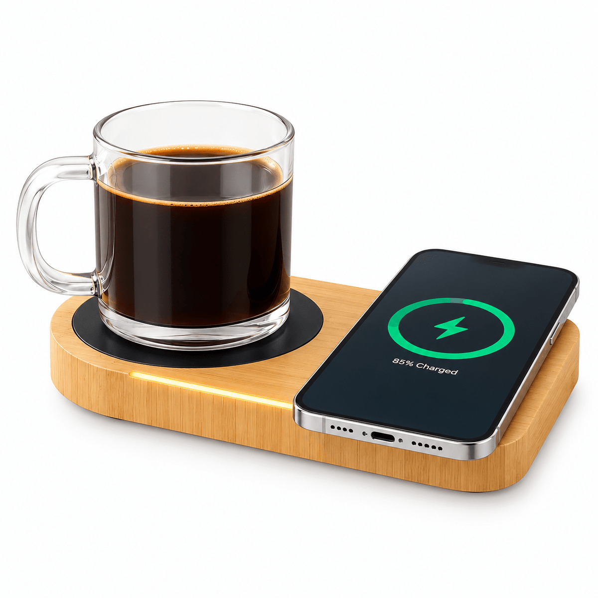 Willow Aura Cup Warmer With Wireless Charger & Lamp – Beverage Accessories on Brown Living™. SKU: MT727. Img 2.