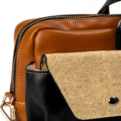 Willow Vegan Leather Laptop Sleeve - Black – Laptop Sleeve on Brown Living™. SKU: LSGH2025 - 5003. Img 4.