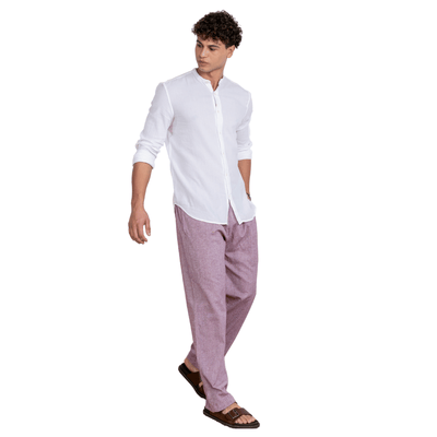 Wine Men's Lounge Pant | Fits Waist Size 28" to 36" – Mens Pyjama on Brown Living™. SKU: AT01039. Img 7.