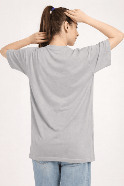 Women Oversized Bamboo Plain T-Shirt – Soft, Breathable & Sustainable – Womens T-Shirt on Brown Living™. SKU: W-PLAIN-OVERSIZ-GRAY-M. Img 22.