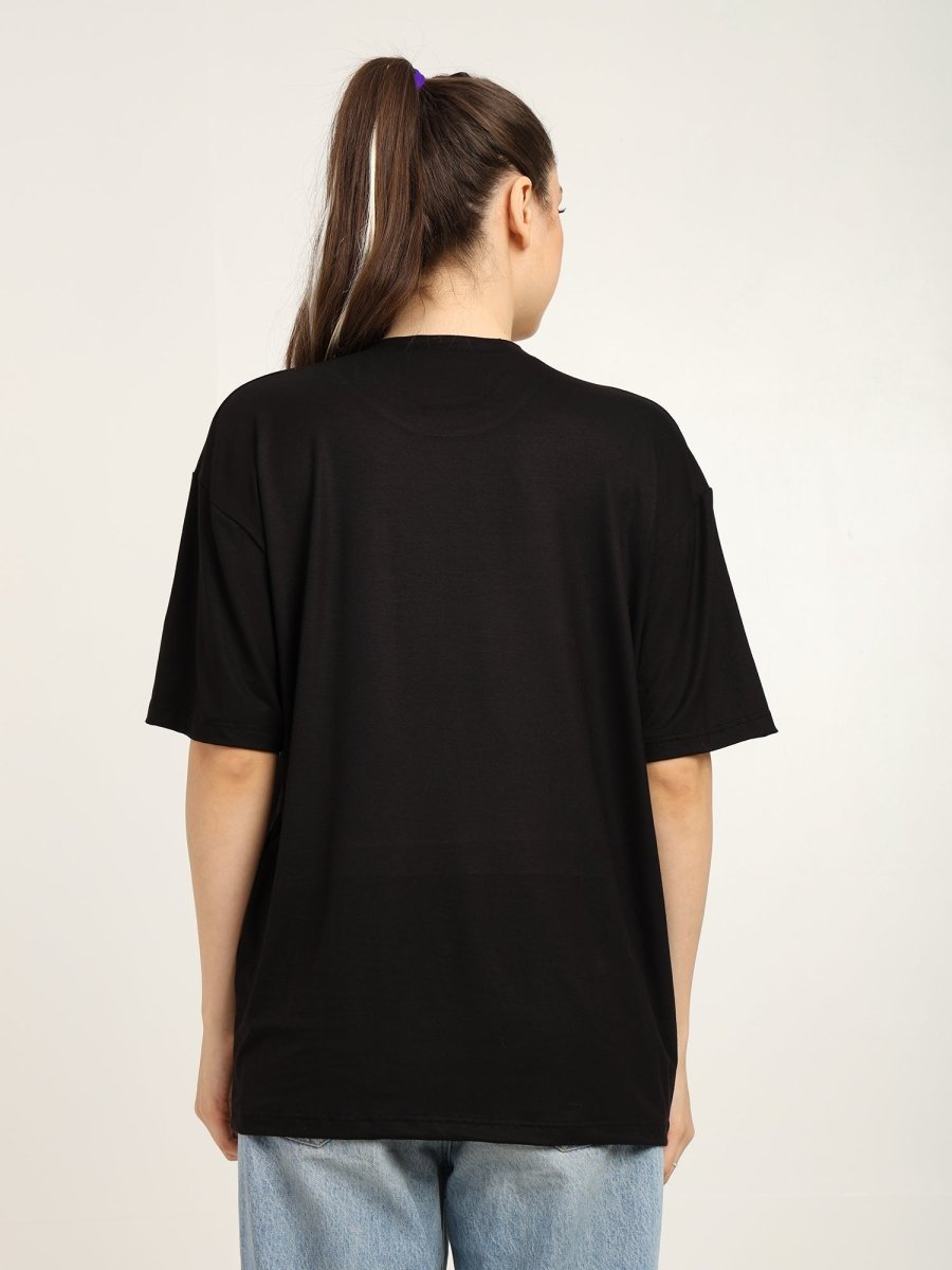 Women Oversized Bamboo T-Shirt – Soft, Breathable & Sustainable Fit – Womens T-Shirt by Bamboology available on Brown Living™. Black S. SKU: WOMEN - ADULTING - BLK - S. Img 2.