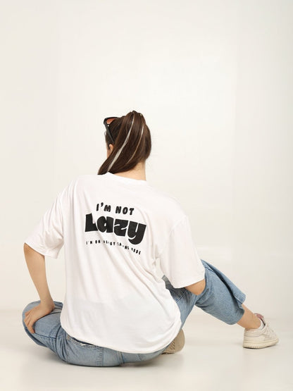 Women Oversized Bamboo T-Shirt – Soft, Breathable & Sustainable Fit – Womens T-Shirt by Bamboology available on Brown Living™. White M. SKU: WOMN - DO - IT - WHIT - M. Img 18.