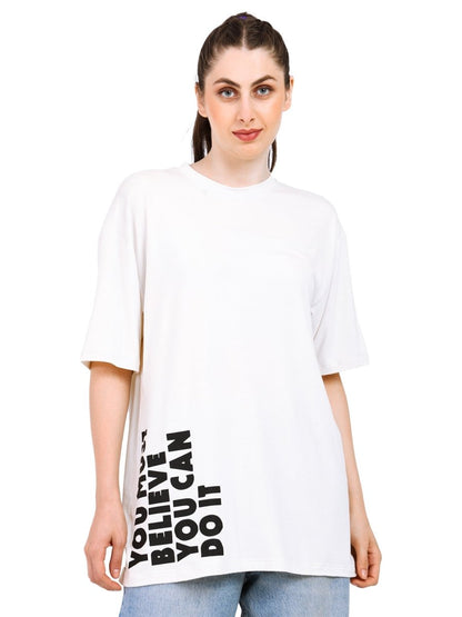 Women Oversized Bamboo T-Shirt – Soft, Breathable & Sustainable Fit – Womens T-Shirt by Bamboology available on Brown Living™. White M. SKU: WOMN - DO - IT - WHIT - M. Img 16.