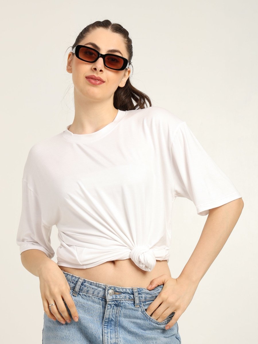 Women Oversized Bamboo T-Shirt – Soft, Breathable & Sustainable Fit – Womens T-Shirt by Bamboology available on Brown Living™. White S. SKU: WOMEN - JOURNAL - T - SHIRT - S. Img 3.