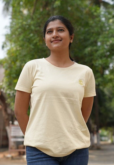 Women Tshirt - Organic - Plant Dyed - Toxin Free - Anti - Microbial – Womens T-Shirt on Brown Living™. SKU: BVW014SIG. Img 1.