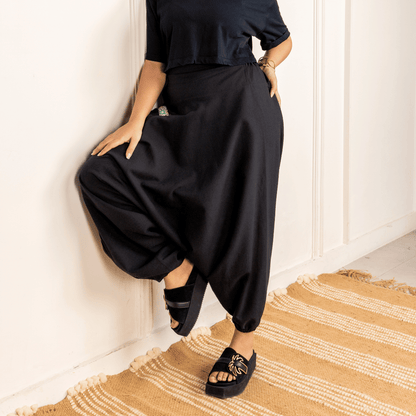 Women's Aladdin Harem Pants | Black – Womens Pants by Hope - House of Pure Eco available on Brown Living™. One Size . SKU: AL - HW - 15_M. Img 5.