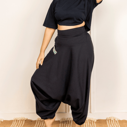 Women's Aladdin Harem Pants | Black – Womens Pants by Hope - House of Pure Eco available on Brown Living™. One Size . SKU: AL - HW - 15_M. Img 2.