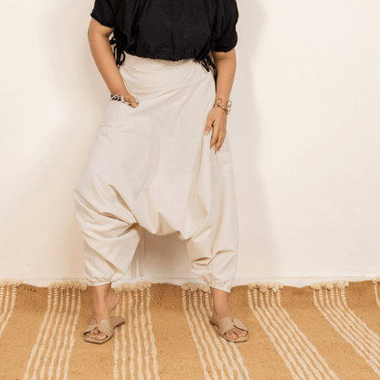 Women's Aladdin Harem Pants | Cream – Womens Pants by Hope - House of Pure Eco available on Brown Living™. One Size . SKU: AL - HW - 12_M. Img 2.