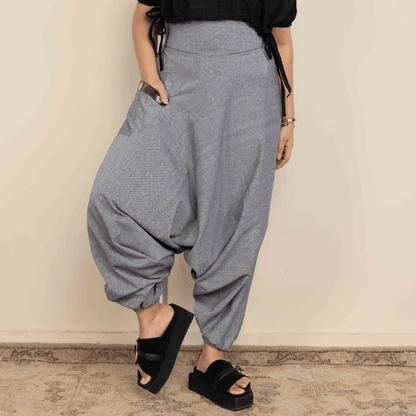 Women's Aladdin Harem Pants | Grey – Womens Pants by Hope - House of Pure Eco available on Brown Living™. One Size . SKU: AL - HW - 13_M. Img 7.