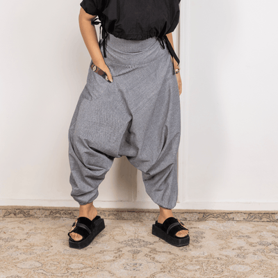 Women's Aladdin Harem Pants | Grey – Womens Pants on Brown Living™. SKU: AL - HW - 13_M. Img 5.