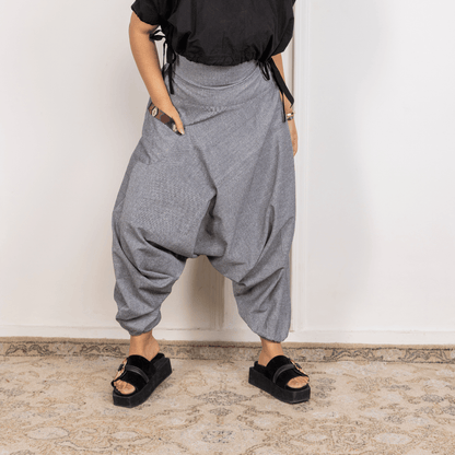 Women's Aladdin Harem Pants | Grey – Womens Pants by Hope - House of Pure Eco available on Brown Living™. One Size . SKU: AL - HW - 13_M. Img 5.