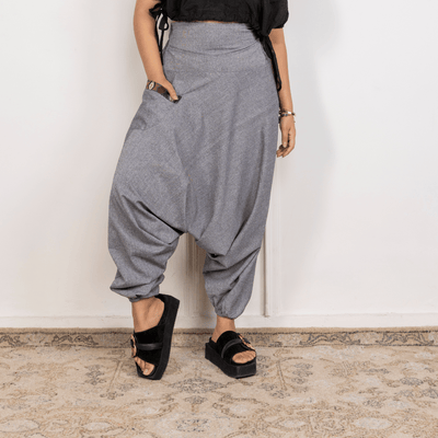 Women's Aladdin Harem Pants | Grey – Womens Pants on Brown Living™. SKU: AL - HW - 13_M. Img 2.