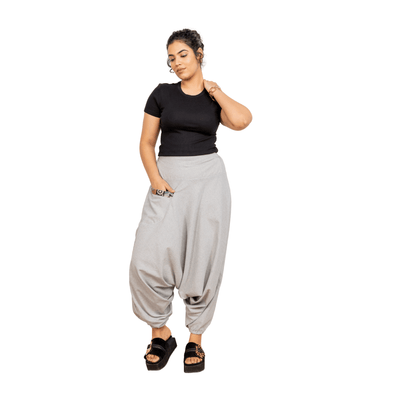 Women's Aladdin Harem Pants | Melange Grey – Womens Pants on Brown Living™. SKU: AL - HW - 17_M. Img 6.