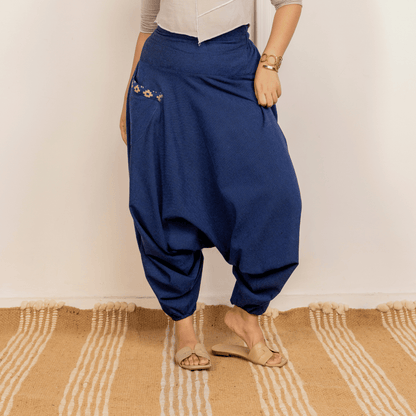 Women's Aladdin Harem Yoga Pants | Dark Blue – Womens Pants on Brown Living™. SKU: AL - HW - 11_M. Img 8.