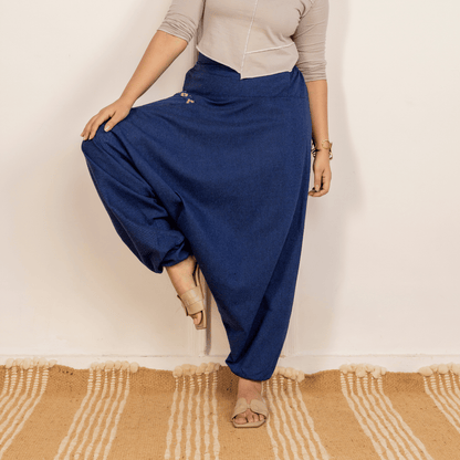 Women's Aladdin Harem Yoga Pants | Dark Blue – Womens Pants on Brown Living™. SKU: AL - HW - 11_M. Img 9.