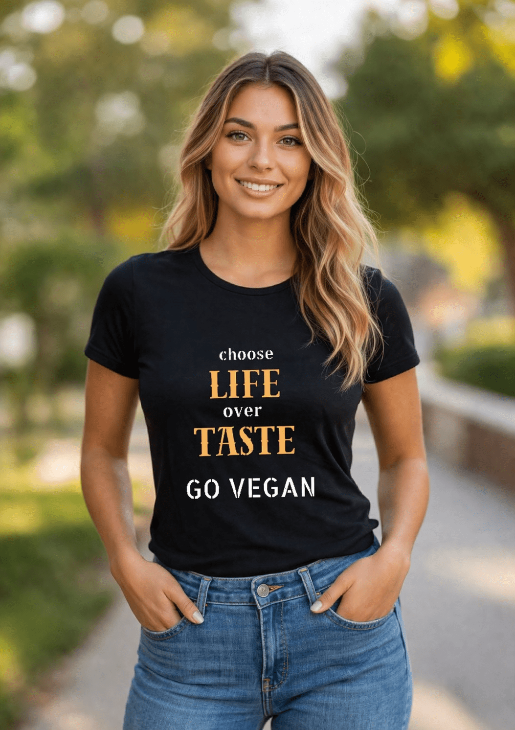 Women’s Black Cotton T-Shirt | Regular Fit Graphic Tee – Mens T-Shirt on Brown Living™. SKU: tasteBlackMSWSN. Img 1.