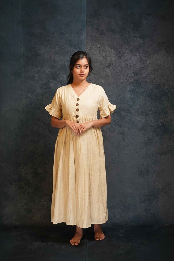 Women’s Buttoned Dress – Comfortable & Breathable Wear – Womens Dress on Brown Living™. SKU: 2126022-03-04. Img 1.