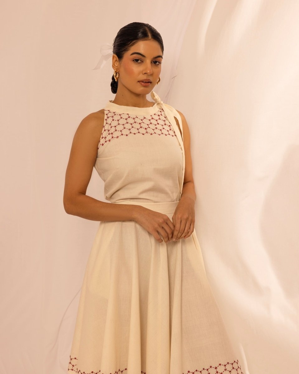 Women’s Cotton Tie Detail Top – Stylish Casual Wear – Womens Top by House Of Ara available on Brown Living™. . SKU: HOA - KAN - 104. Img 1.