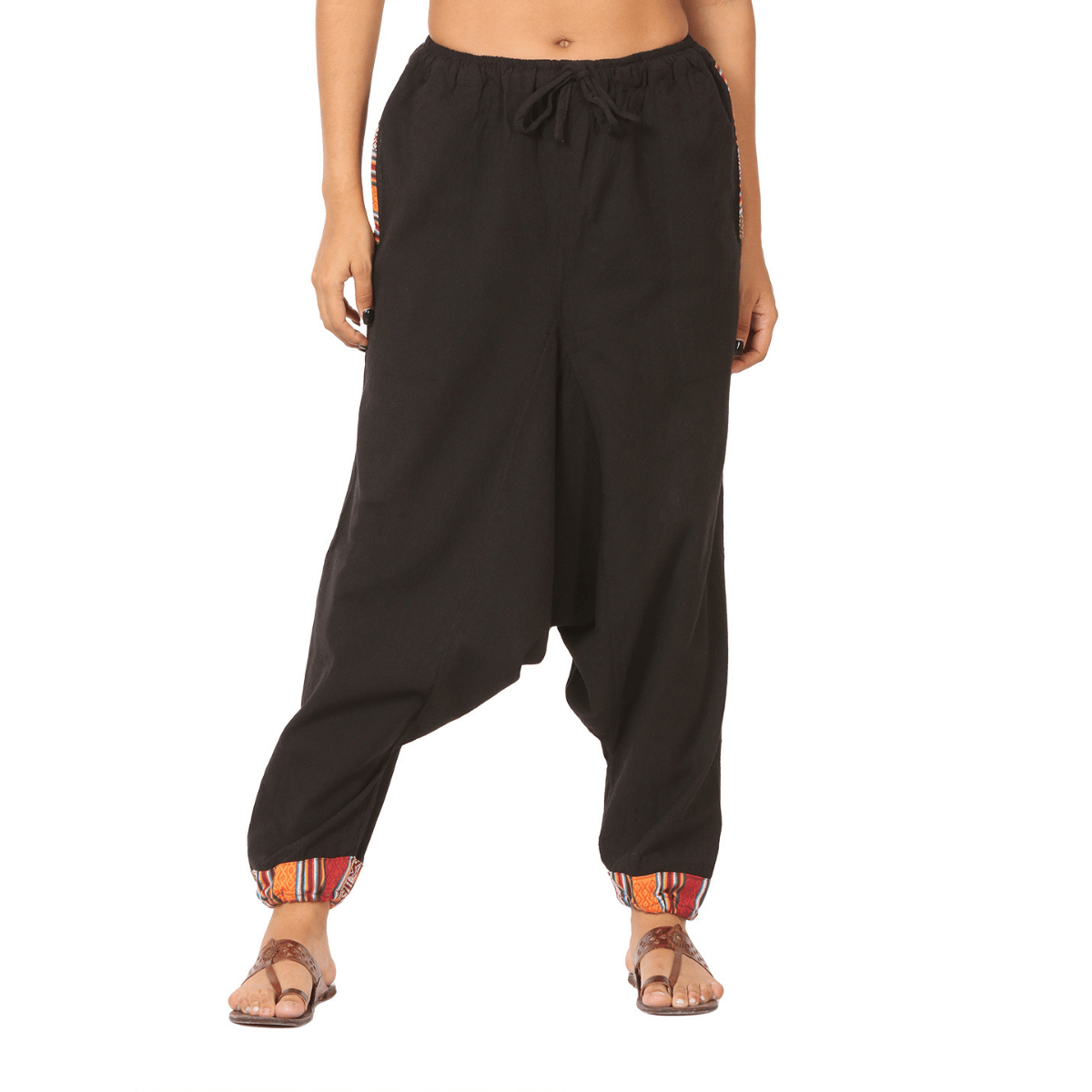 Women's Designer Harem Pants | Black | Fits Waist Size 28" to 36" – Womens Pants by Hope - House of Pure Eco available on Brown Living™. . SKU: BT01025ND. Img 1.
