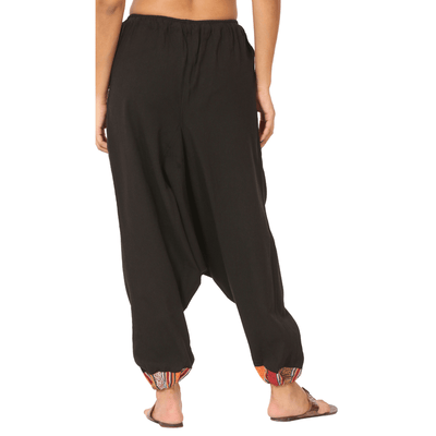 Women's Designer Harem Pants | Black | Fits Waist Size 28" to 36" – Womens Pants on Brown Living™. SKU: BT01025ND. Img 2.