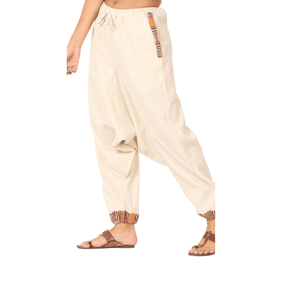 Women's Designer Harem Pants | Cream | Fits Waist Size 28" to 36" – Womens Pants on Brown Living™. SKU: BT01022ND. Img 12.