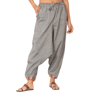 Women's Designer Harem Pants | Grey | Fits Waist Size 28" to 36" – Womens Pants on Brown Living™. SKU: BT01023ND. Img 1.