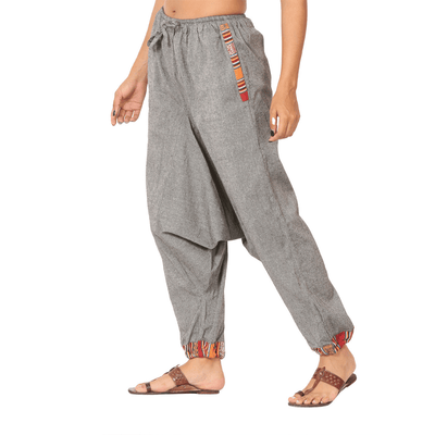 Women's Designer Harem Pants | Grey | Fits Waist Size 28" to 36" – Womens Pants on Brown Living™. SKU: BT01023ND. Img 2.