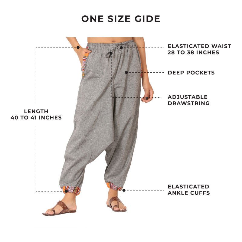 Women's Designer Harem Pants | Grey | Fits Waist Size 28" to 36" – Womens Pants by Hope - House of Pure Eco available on Brown Living™. . SKU: BT01023ND. Img 3.