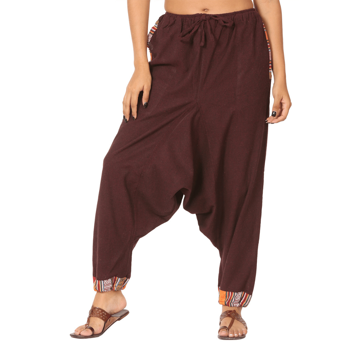 Women's Designer Harem Pants | Maroon | Fits Waist Size 28" to 36" – Womens Pants by Hope - House of Pure Eco available on Brown Living™. . SKU: BT01024ND. Img 1.