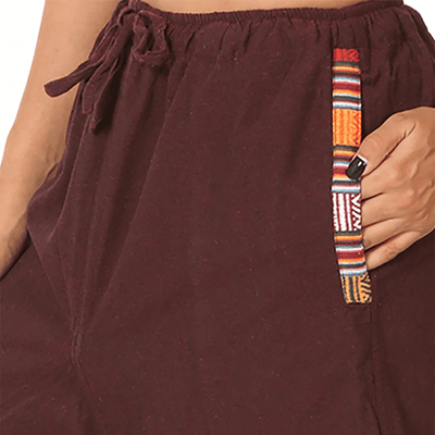 Women's Designer Harem Pants | Maroon | Fits Waist Size 28" to 36" – Womens Pants on Brown Living™. SKU: BT01024ND. Img 7.