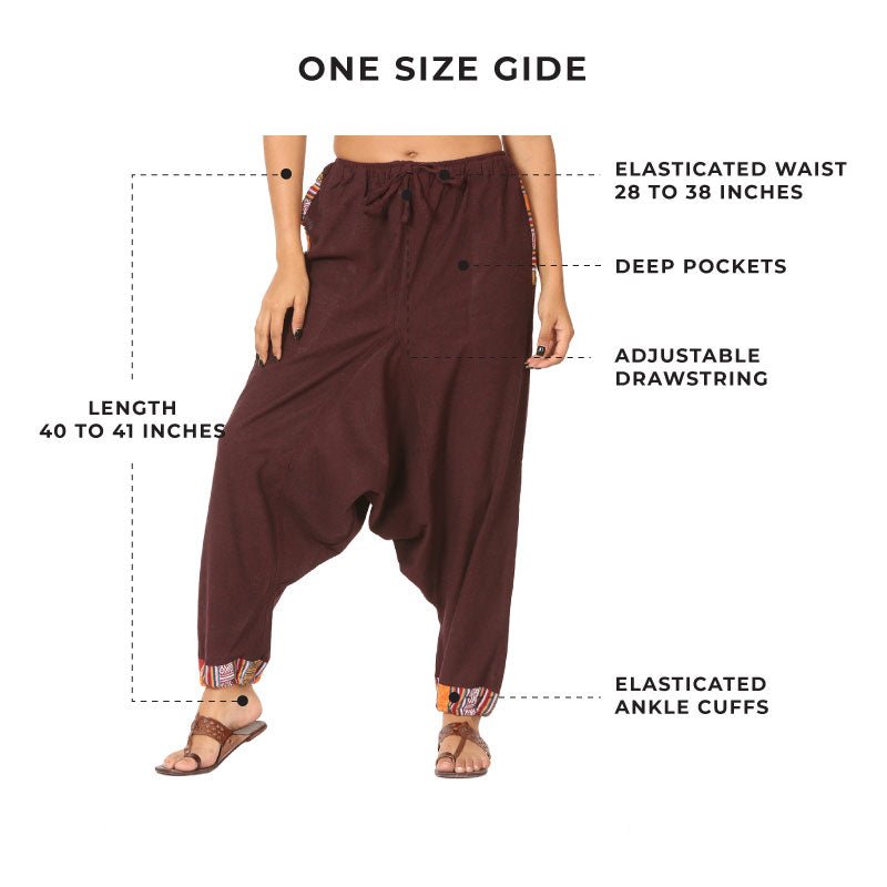 Women's Designer Harem Pants | Maroon | Fits Waist Size 28" to 36" – Womens Pants by Hope - House of Pure Eco available on Brown Living™. . SKU: BT01024ND. Img 3.
