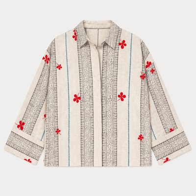 Women’s Embroidered Shirt | Cotton Casual Top – Womens Shirt on Brown Living™. SKU: ER-ELARA-SH-S-01. Img 2.